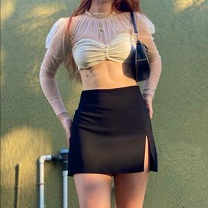 Zara black mini skirt with slit